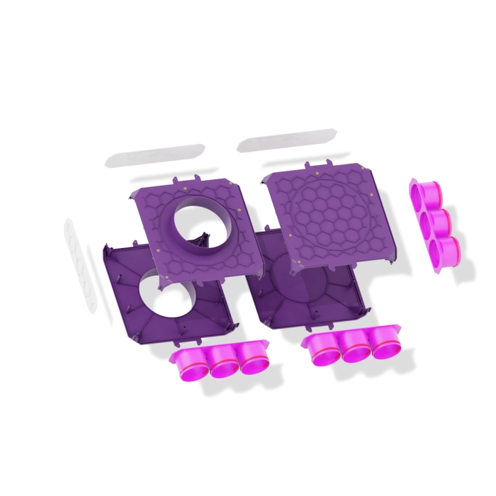 Skrzynka rozdzielcza dwumodułowa przelotowa 200mm, 9x90mm + uszczelki obwodowe